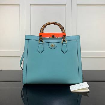 Gucci Diana medium tote bag in blue leather | 655658