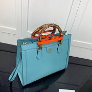 Gucci Diana medium tote bag in blue leather | 655658 - 6