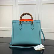 Gucci Diana medium tote bag in blue leather | 655658 - 5