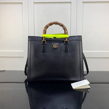 Gucci Diana medium tote bag in black leather | 655658