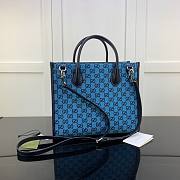 Gucci GG small tote bag in blue leather | 659983  - 4
