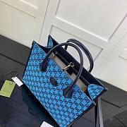 Gucci GG small tote bag in blue leather | 659983  - 5
