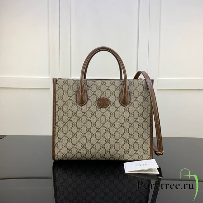 Gucci GG small tote bag in brown leather | 659983 - 1