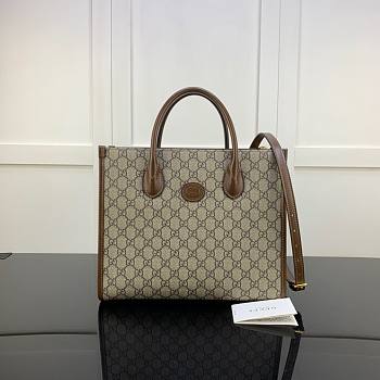 Gucci GG small tote bag in brown leather | 659983