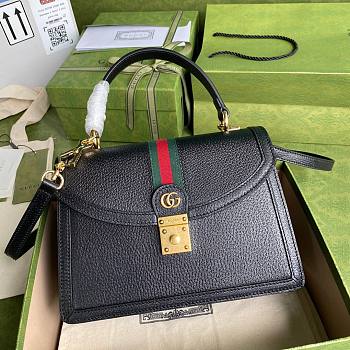 Gucci Ophidia small top handle bag in black leather | 651055 
