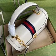 Gucci Ophidia small top handle bag in white leather | 651055 - 2