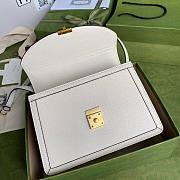 Gucci Ophidia small top handle bag in white leather | 651055 - 5