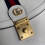 Gucci Ophidia small top handle bag in white leather | 651055 - 6