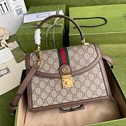 Gucci Ophidia small top handle bag in brown leather | 651055 - 1