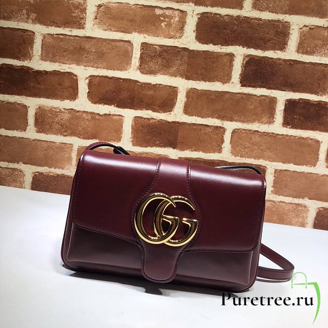 GUCCI Double GG Small shoulder crossbody bag in red leather | 550129 - 1