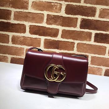 GUCCI Double GG Small shoulder crossbody bag in red leather | 550129