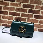 GUCCI Double GG Small shoulder crossbody bag in green leather | 550129 - 1