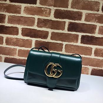 GUCCI Double GG Small shoulder crossbody bag in green leather | 550129