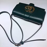 GUCCI Double GG Small shoulder crossbody bag in green leather | 550129 - 5