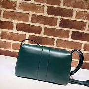 GUCCI Double GG Small shoulder crossbody bag in green leather | 550129 - 3