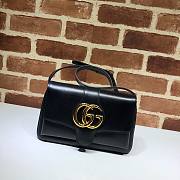 GUCCI Double GG Small shoulder crossbody bag in black leather | 550129 - 1