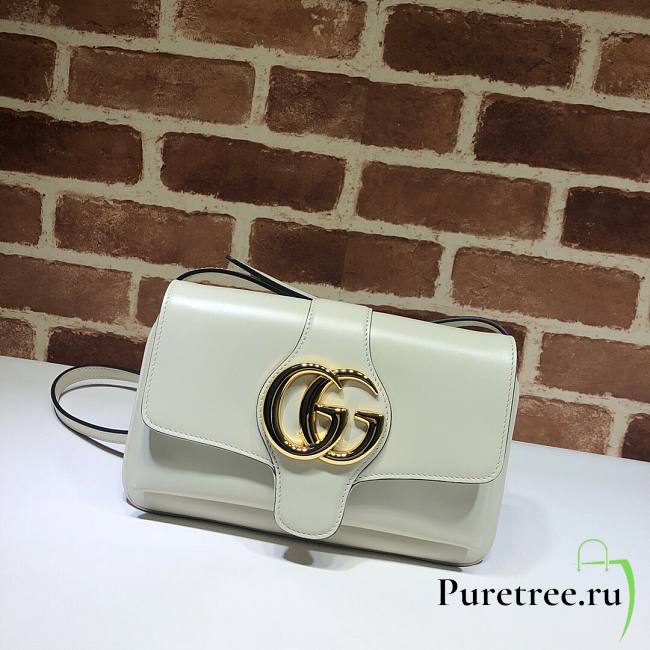 GUCCI Double GG Small shoulder crossbody bag in white leather | 550129 - 1