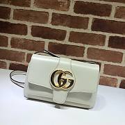 GUCCI Double GG Small shoulder crossbody bag in white leather | 550129 - 1