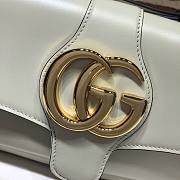 GUCCI Double GG Small shoulder crossbody bag in white leather | 550129 - 6