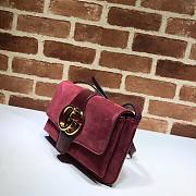GUCCI Double GG Small shoulder crossbody bag in red velvet | 550129 - 4