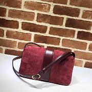 GUCCI Double GG Small shoulder crossbody bag in red velvet | 550129 - 5