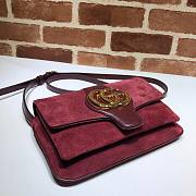 GUCCI Double GG Small shoulder crossbody bag in red velvet | 550129 - 6