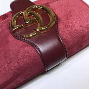 GUCCI Double GG Small shoulder crossbody bag in red velvet | 550129 - 3