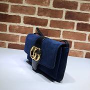 GUCCI Double GG Small shoulder crossbody bag in blue velvet | 550129 - 3