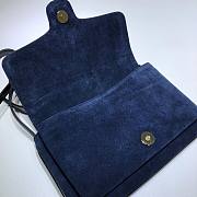 GUCCI Double GG Small shoulder crossbody bag in blue velvet | 550129 - 2