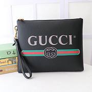 Gucci Black Leather Print Clutch | 572770 - 1