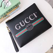 Gucci Black Leather Print Clutch | 572770 - 5