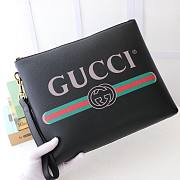 Gucci Black Leather Print Clutch | 572770 - 2