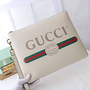 Gucci White Leather Print Clutch | 572770 - 6