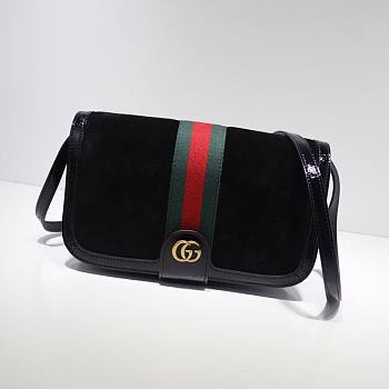 Gucci Ophidia GG messenger bag in black velvet leather | 548304