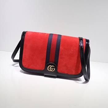 Gucci Ophidia GG messenger bag in red velvet leather | 548304