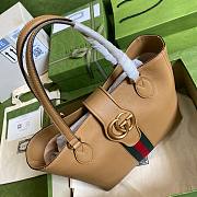 Gucci Small tote with Double G in brown leather | 652680 - 2