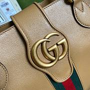 Gucci Small tote with Double G in brown leather | 652680 - 5