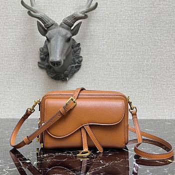 Dior Saddle Messenger Brown Grained Calfskin Bag | 9238
