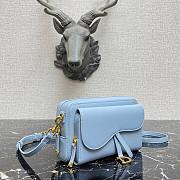Dior Saddle Messenger Blue Grained Calfskin Bag | 9238 - 6