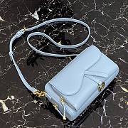 Dior Saddle Messenger Blue Grained Calfskin Bag | 9238 - 5