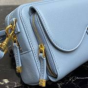 Dior Saddle Messenger Blue Grained Calfskin Bag | 9238 - 3