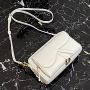 Dior Saddle Messenger White Grained Calfskin Bag | 9238 - 2