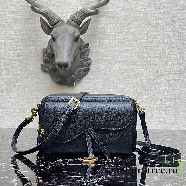 Dior Saddle Messenger Black Grained Calfskin Bag | 9238 - 1