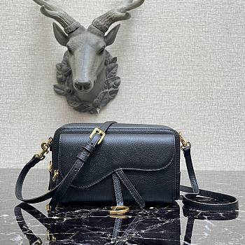 Dior Saddle Messenger Black Grained Calfskin Bag | 9238