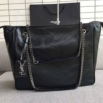 YSL NIKI Large Black Vintage Leather tote shopping bag | 504867