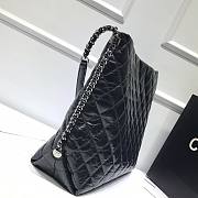 Chanel shouder tote bag black shiny leather - 2