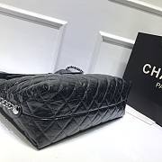 Chanel shouder tote bag black shiny leather - 3
