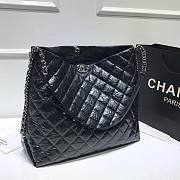 Chanel shouder tote bag black shiny leather - 4