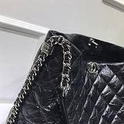 Chanel shouder tote bag black shiny leather - 5