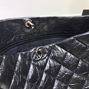 Chanel shouder tote bag black shiny leather - 6